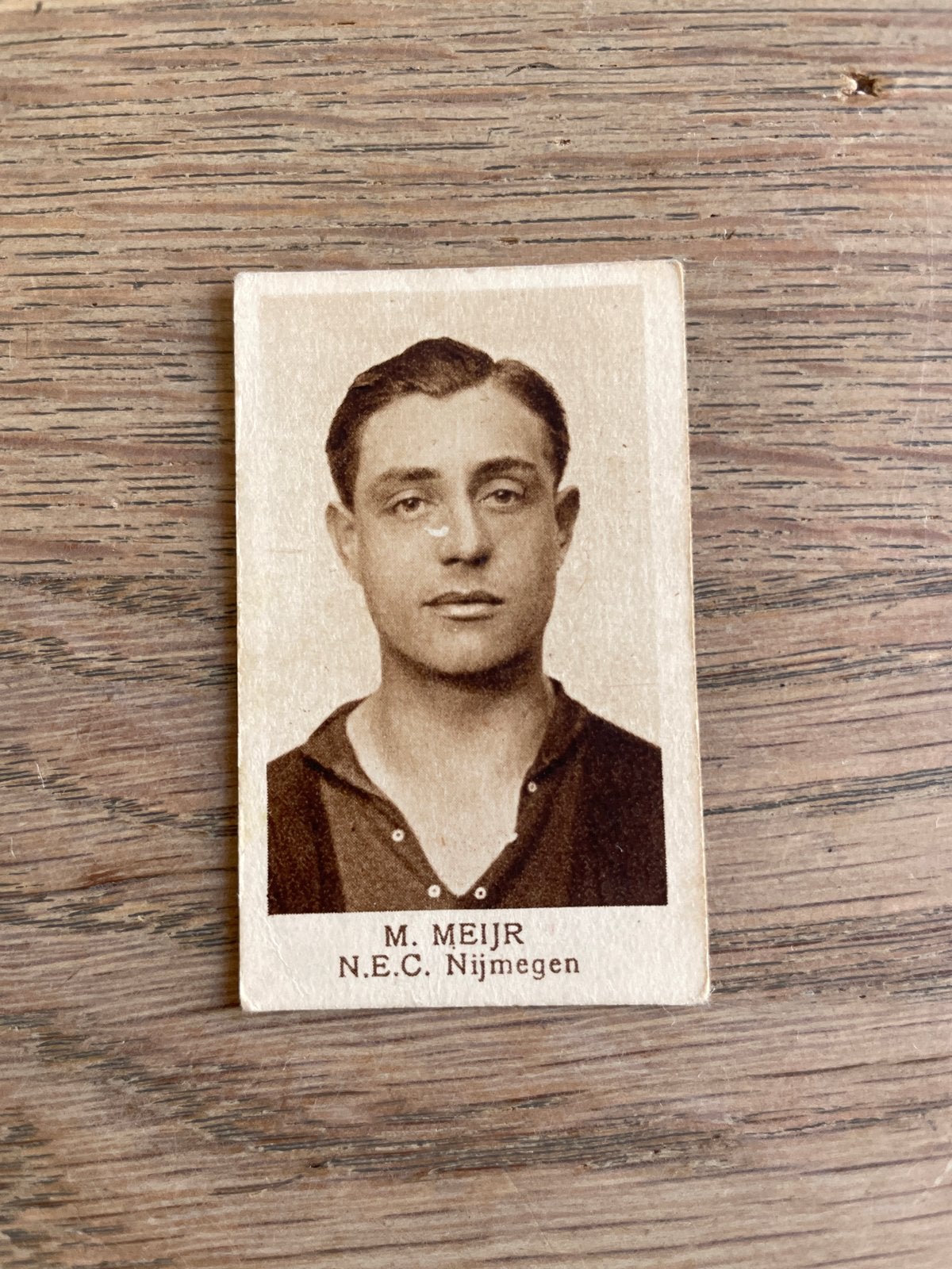 Voetbalplaatje M. Meijr N.E.C. Nijmegen Anglo-American, Hobby en Vrije tijd, Ophalen of Verzenden, Gebruikt, Stickers en Plaatjes