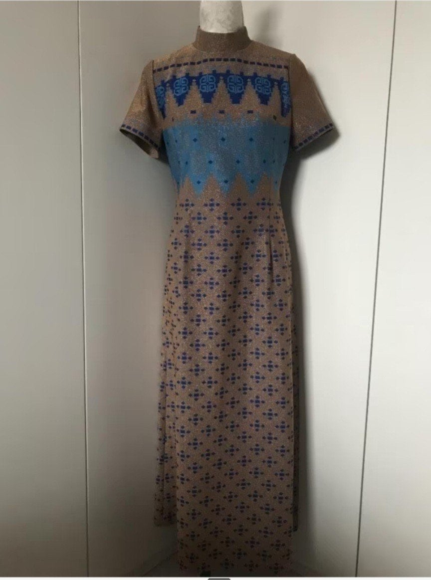 Vintage Gouden Avondjurk van Kohlhaas, Kleding | Dames, Maat 38/40 (M), Galajurk, Overige kleuren, Ophalen of Verzenden
