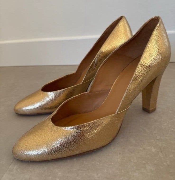 Gouden Sezane Pumps - Zo goed als nieuw - Maat 42, Pumps, Geel, Ophalen of Verzenden, Zo goed als nieuw
