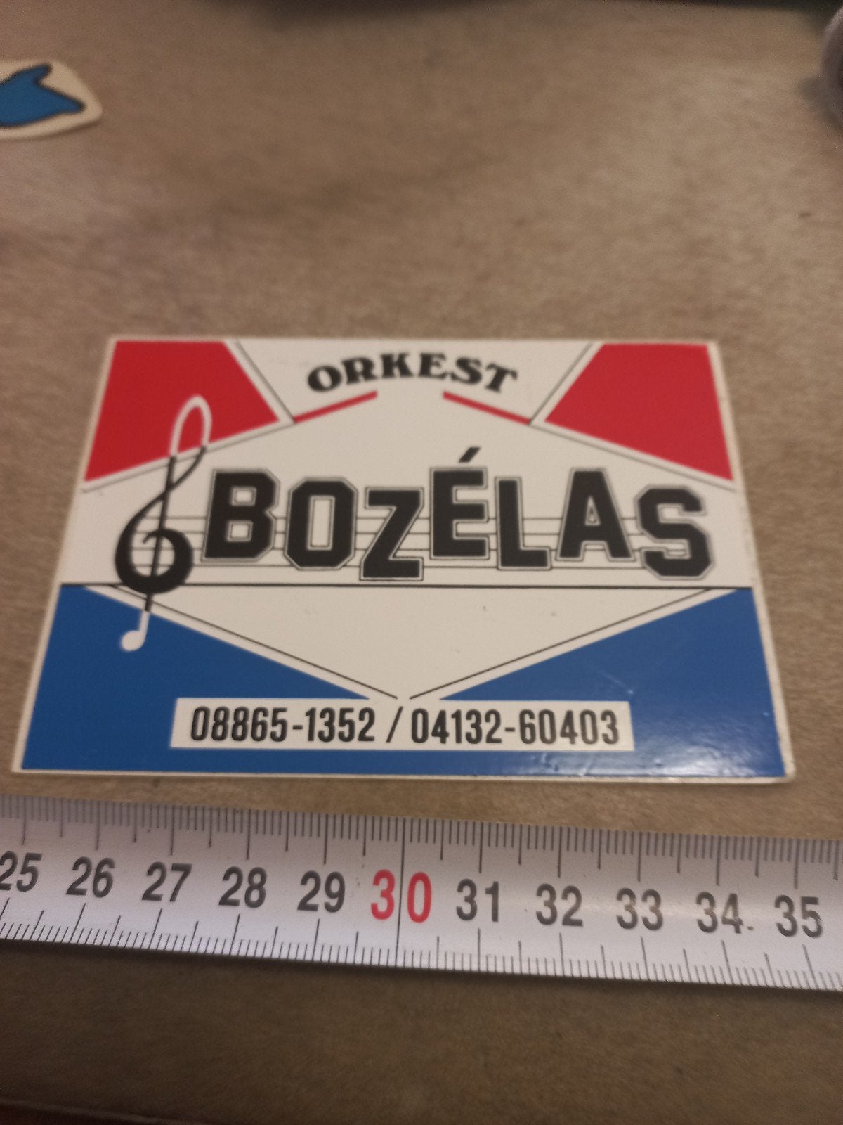 Vintage Orkest Bozélás Sticker - Muziek Memorabilia, Verzamelen, Ophalen of Verzenden, Gebruikt, Overige typen