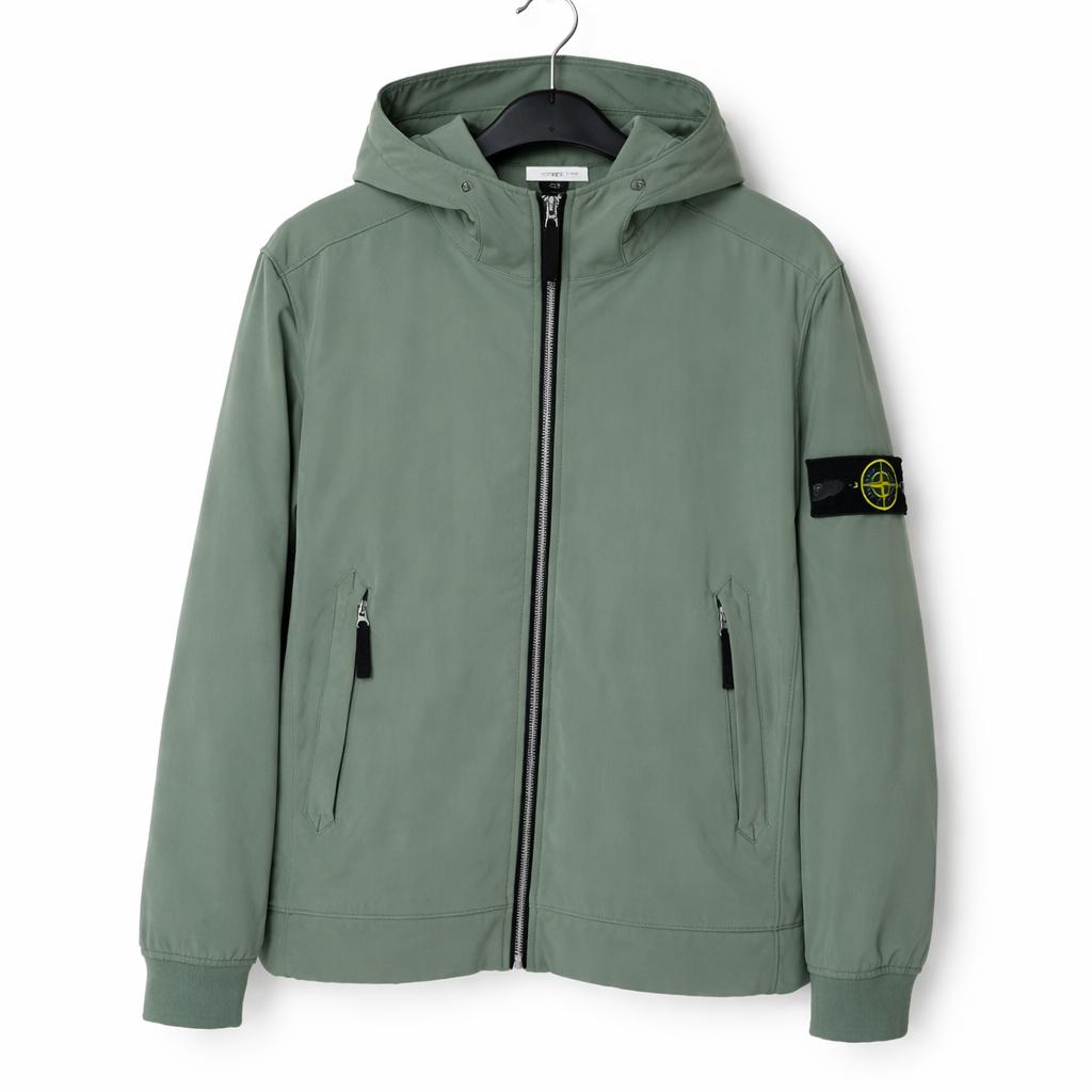 Stone - Soft Shell‑R windjacket/jas - Maat M/L - Groen, Verzenden, Maat 56/58 (XL), Stone Island, Gedragen
