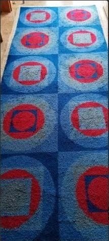 vintage vloerkleed space age 60er jaren, Ophalen, Huis en Inrichting