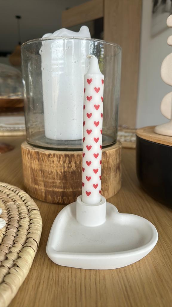 Nieuw Kandelaar met kaars hartjes, Ophalen of Verzenden, Nieuw, Overige materialen, Minder dan 25 cm