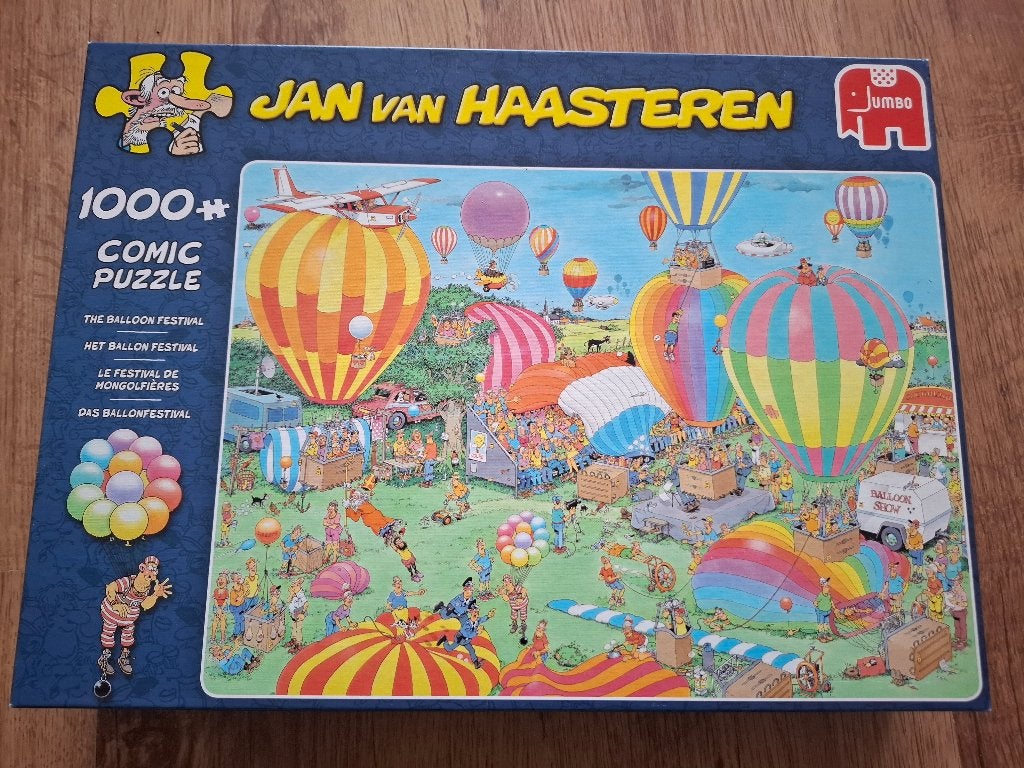 JAN VAN HAASTEREN Puzzel - Het Ballon Festival - 1000 St, Ophalen of Verzenden, 500 t/m 1500 stukjes, Zo goed als nieuw, Legpuzzel
