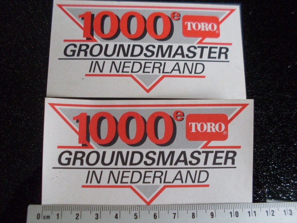 2x sticker 1000e Toro groundmaster in nederland logo, Verzenden, Zo goed als nieuw, Merk