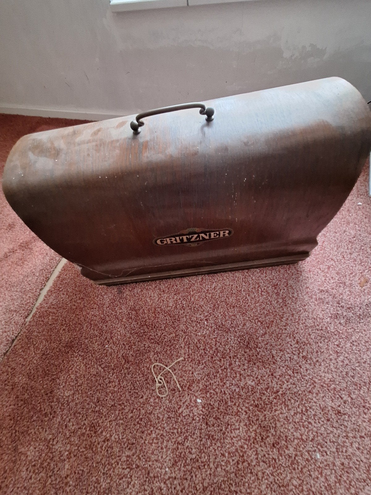 Antieke Gritzner Naaimachine met Houten Kap, Ophalen of Verzenden