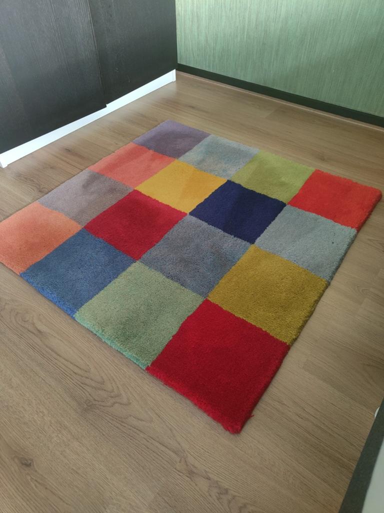 Klein kleurrijk vloerkleed - kinderkamer, Gebruikt, 100 tot 150 cm, Rechthoekig, 50 tot 100 cm