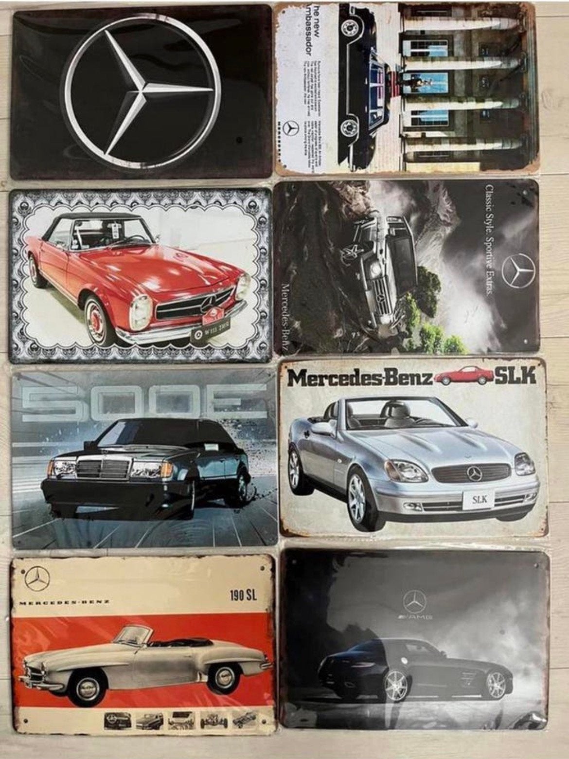 Metalen wandbord automerk Mercedes Benz 20x30cm (prijs=p/st), Ophalen of Verzenden, Zo goed als nieuw, Auto's