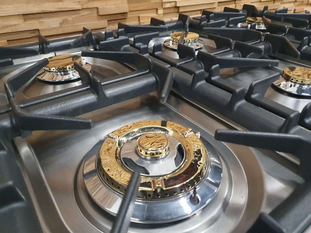 Luxe Boretti Fornuis 90cm antraciet + rvs 6 pits 1 oven, Niet ingevuld, 60 cm of meer, Niet ingevuld, Ophalen of Verzenden