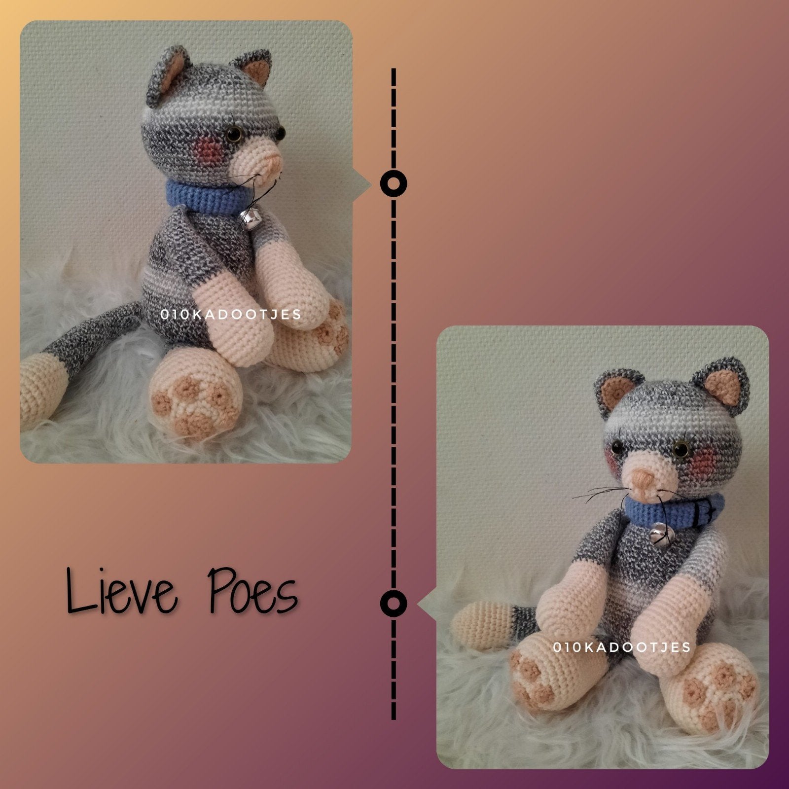 Nieuwe zelfgehaakte knuffels. Lieve poes, kat., Ophalen of Verzenden, Haken, Overige typen