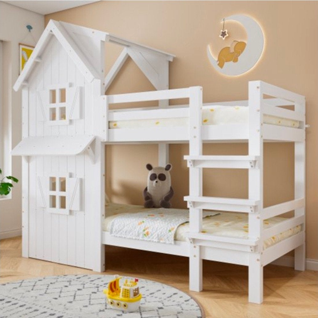 Stapelbed met huisje, Ophalen, 100 cm, 200 cm, Nieuw