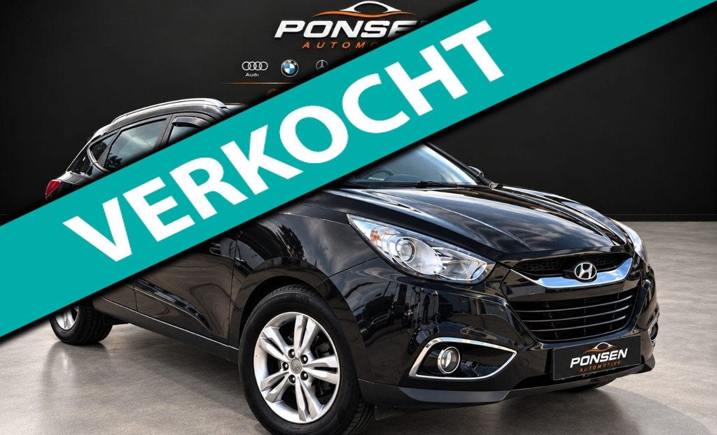 Hyundai Ix35 2.0i Style navi/clima control/half leder/ cruis, Gebruikt, 4 cilinders, Leder en Stof, Origineel Nederlands