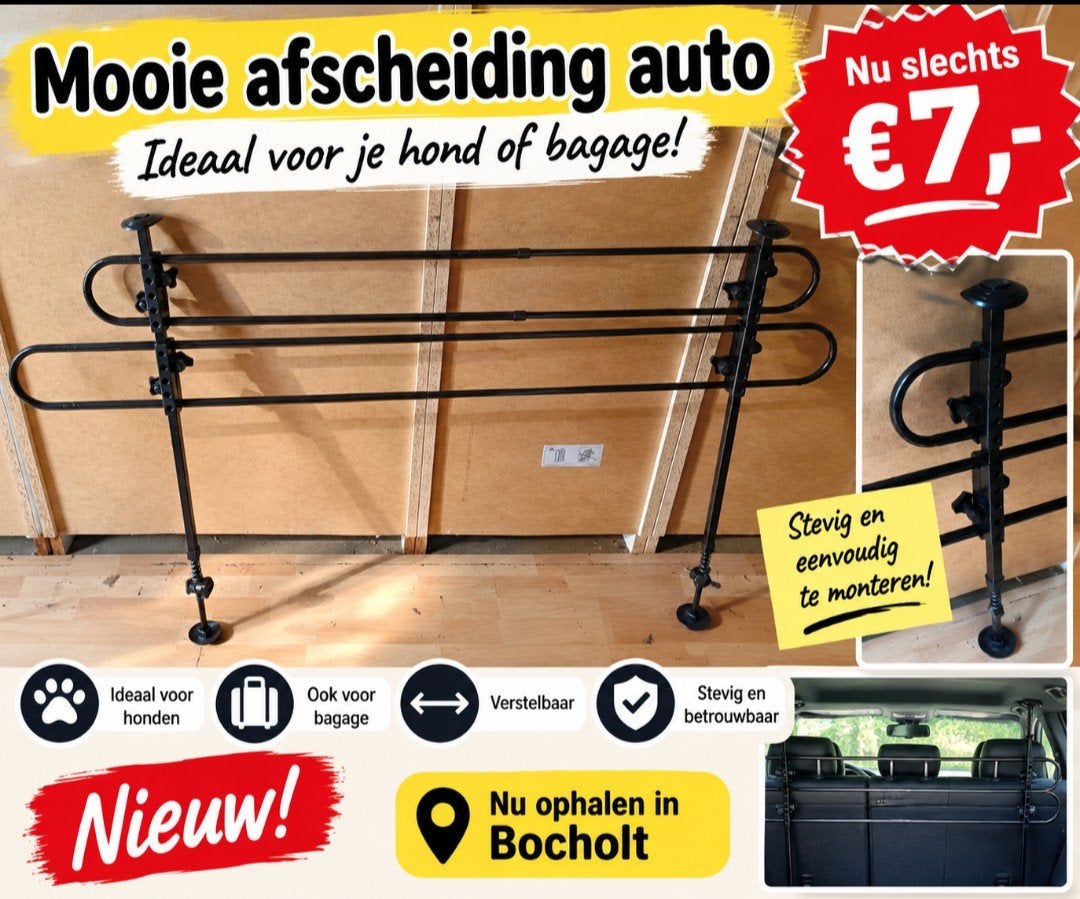 Mooie afscheiding auto - Ideaal voor hond of bagage!, Ophalen, Zo goed als nieuw