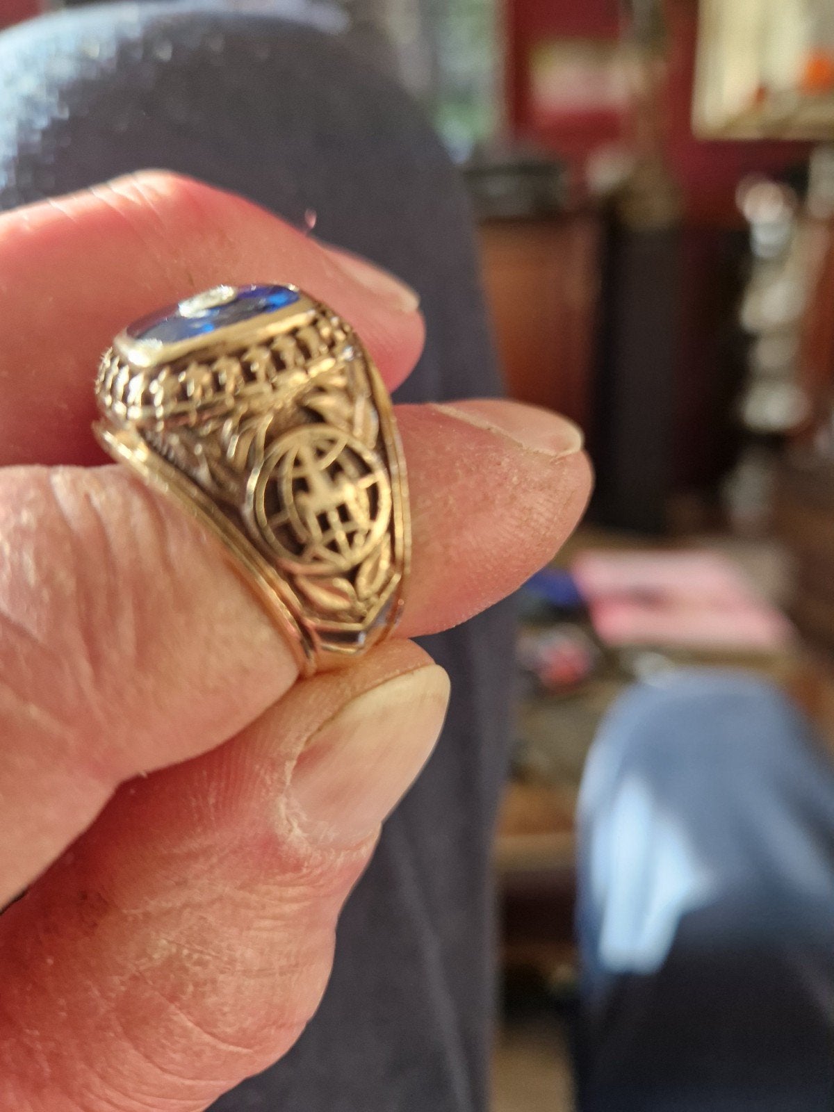 Class ring, Sieraden, Tassen en Uiterlijk, Ophalen, 20 of groter, Heer, Met edelsteen
