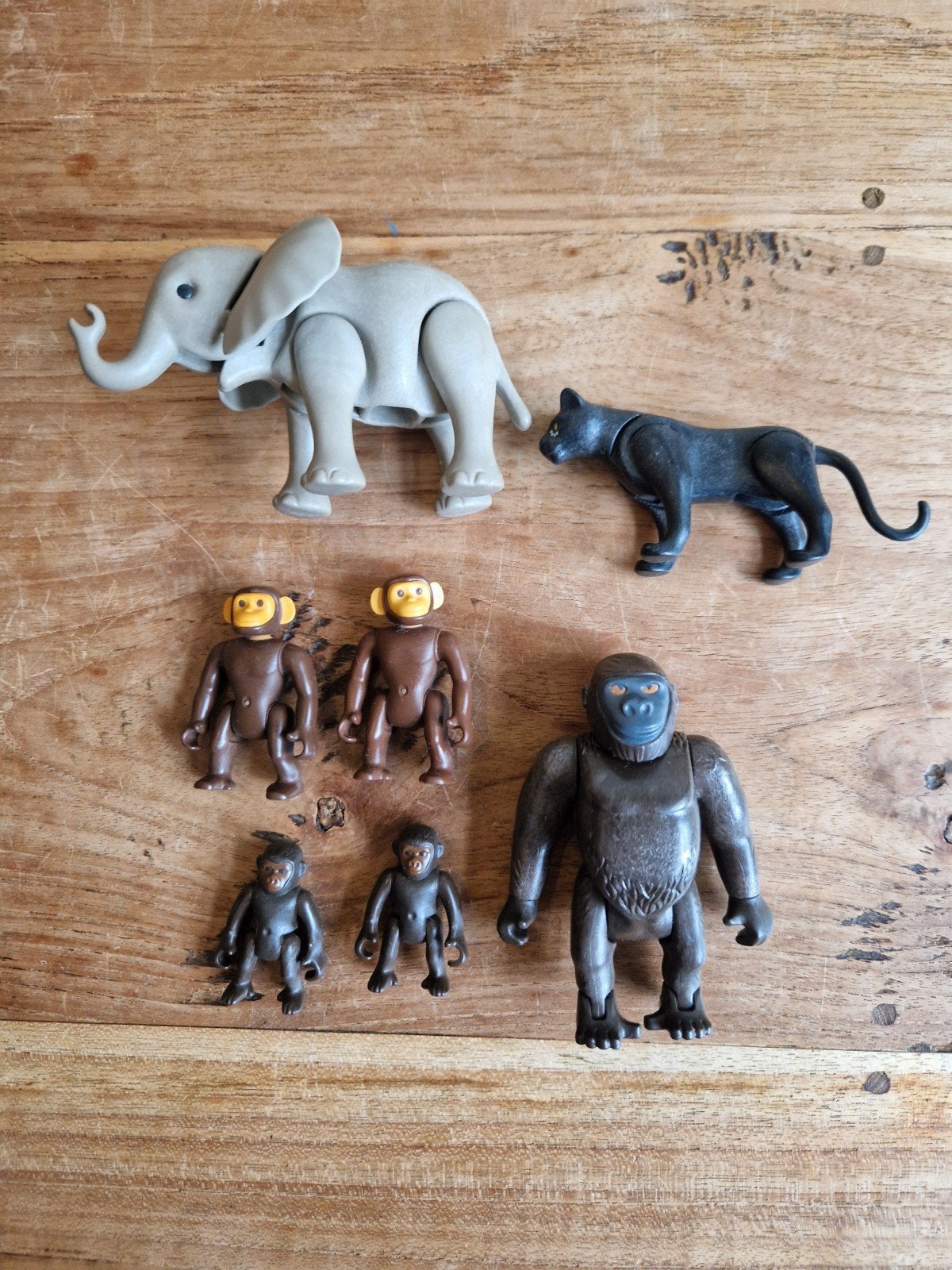 Playmobil losse dieren: olifant, panter, apen en gorilla, Kinderen en Baby's, Wild life, Gebruikt, Losse onderdelen, Overige typen