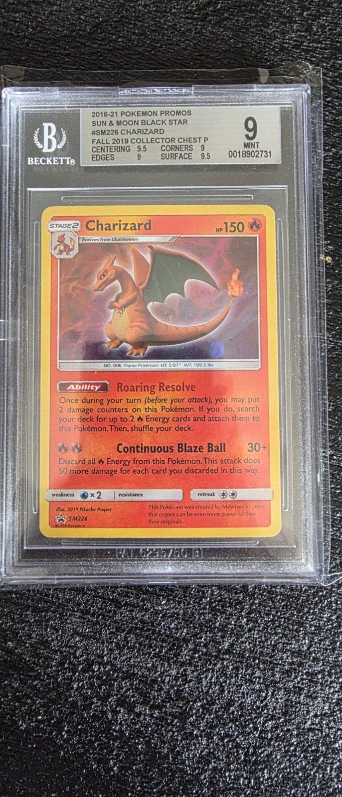 Charizard SM226 Black Star Promo BGS 9 Mint Pokémon Kaart, Verzenden