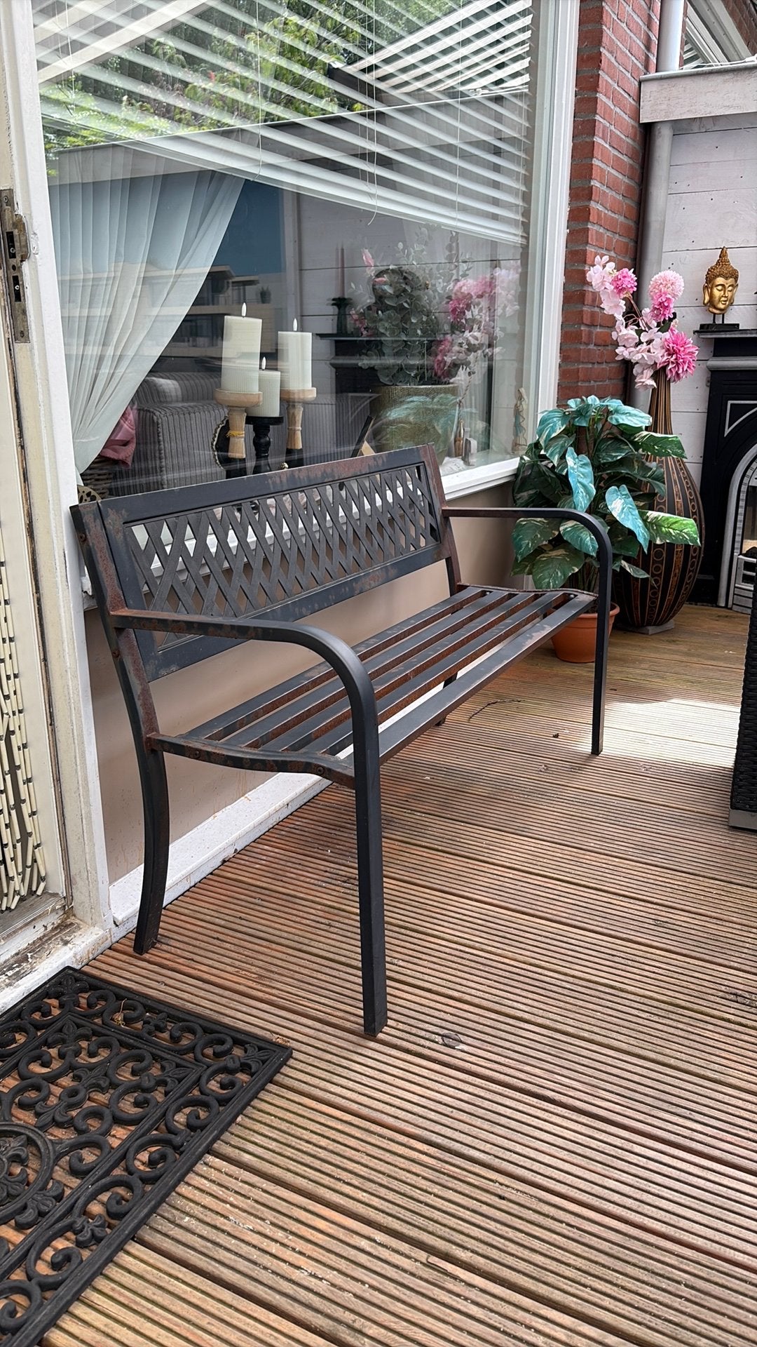 Tuinbankje, Tuin en Terras, Tuinsets en Loungesets, Gebruikt, Aluminium, Ophalen, 2 zitplaatsen
