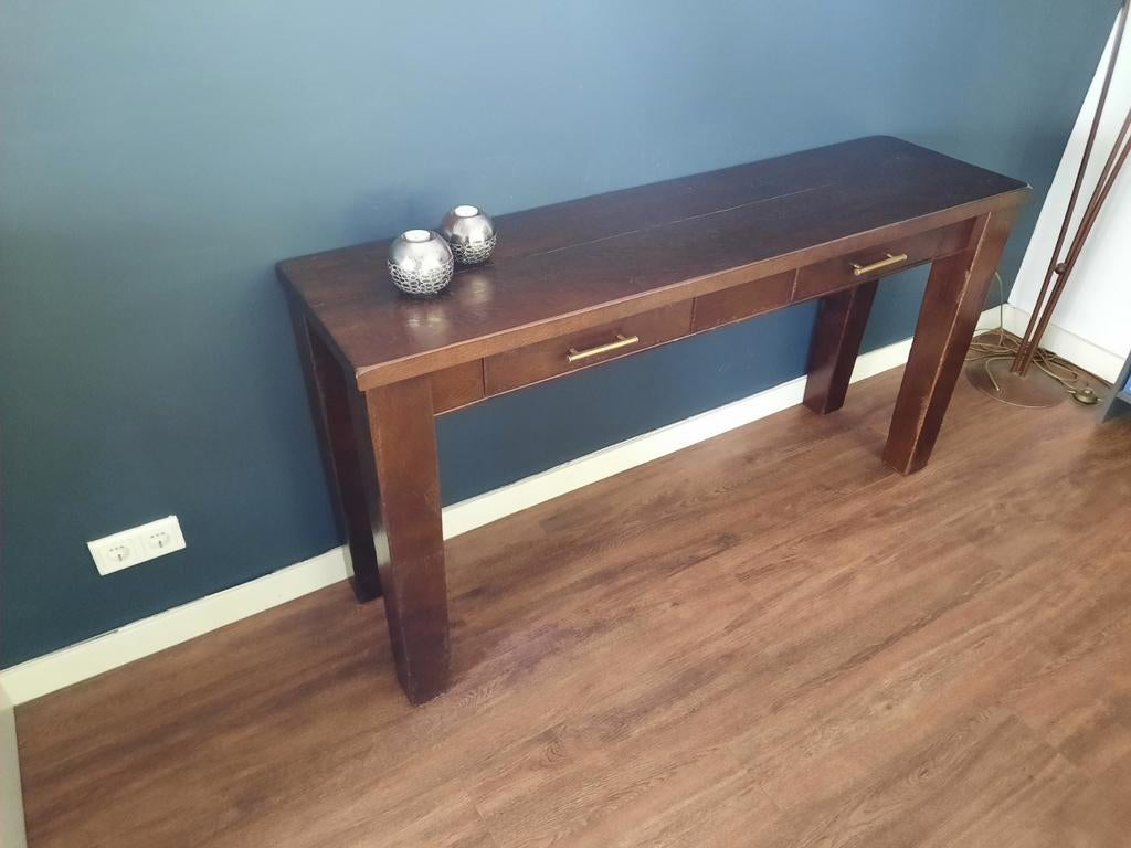 Sidetable Kent Engels Antiek met 2 lades, Ophalen, Engels Antiek, Gebruikt, 100 tot 150 cm