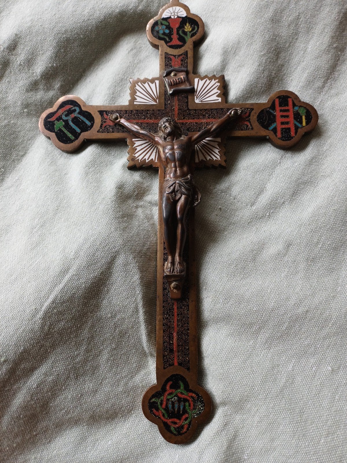 Bronze kruis kruis  26cm, Antiek en Kunst, Antiek | Religie, Ophalen of Verzenden