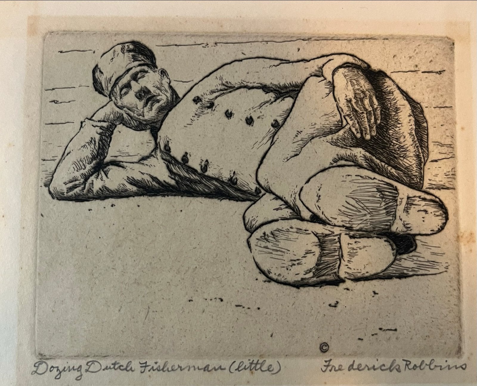 Frederick Robbins - Kleine gesigneerde etsen, Antiek en Kunst, Dagelijks leven, Ets, Ophalen of Verzenden, Gesigneerd