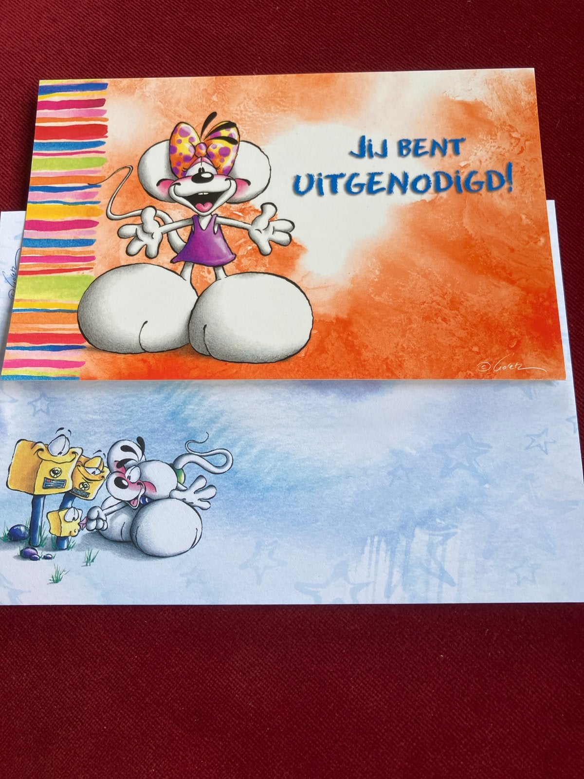 Diddlina uitnodigingskaart met envelop, Verzamelen, Verzenden, Diddlina, Nieuw, Papier, Kaart of Schrift