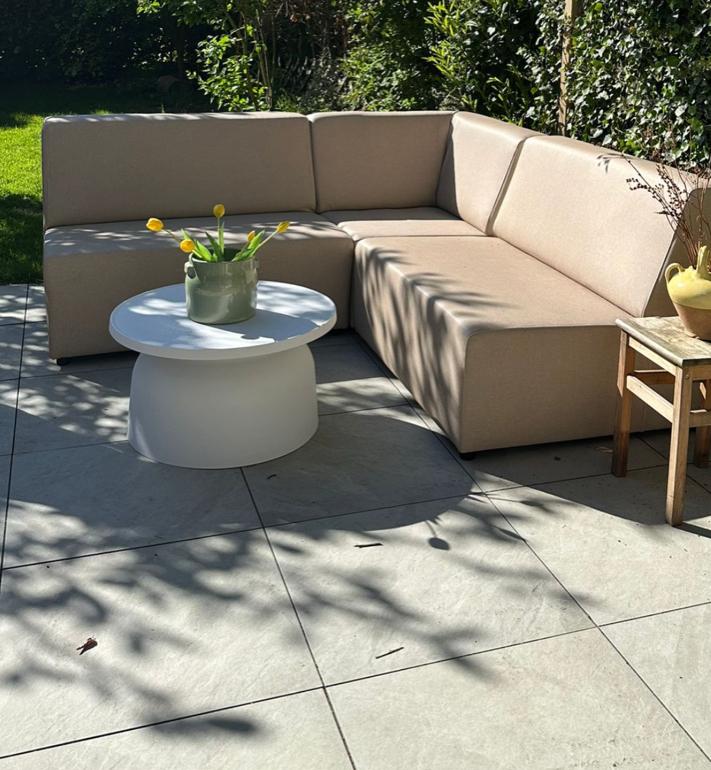 All weather modulaire loungebank tuin beige, Huis en Inrichting, Banken | Bankstellen, Ophalen, Hoekbank, 300 cm of meer, 75 tot 100 cm