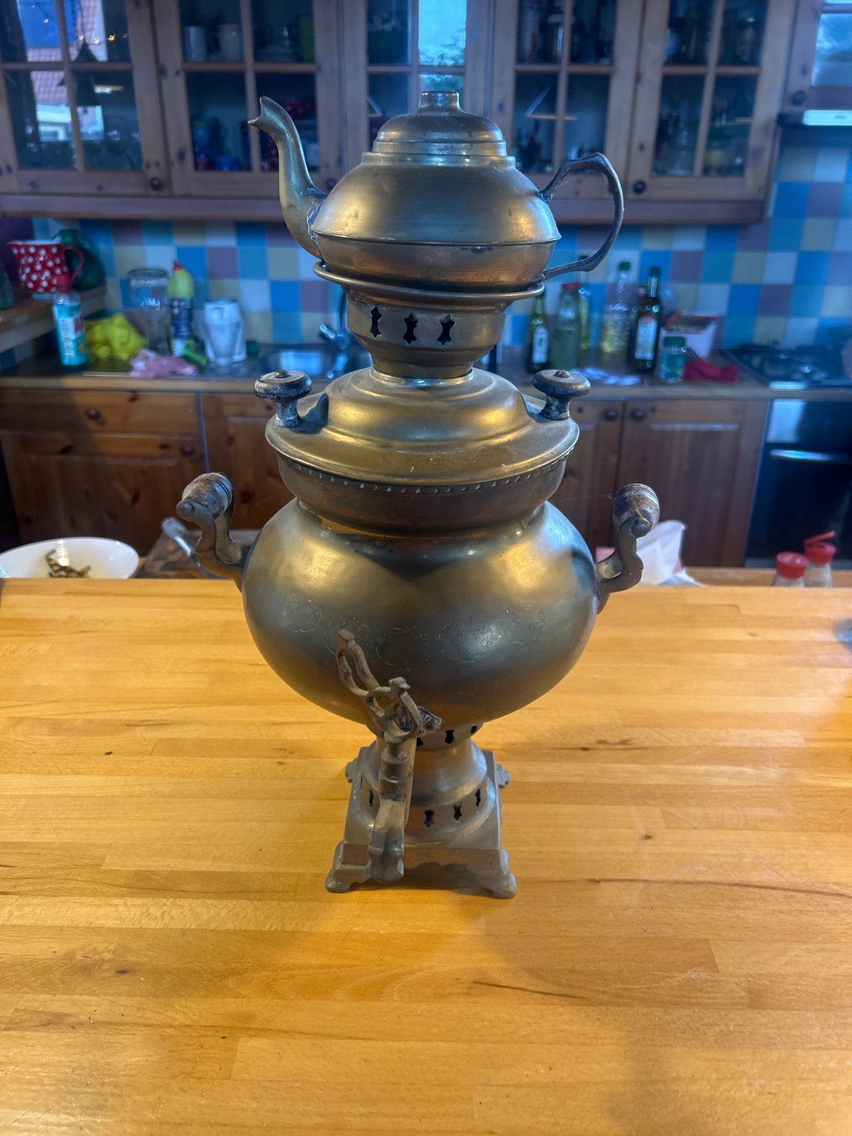 Antieke Turkse Samovar Theepot - Koper/Messing, Ophalen