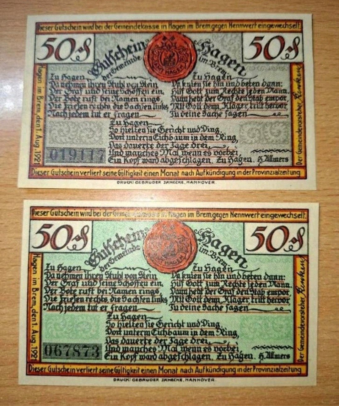 Duits Notgeld Hagen Noodgeld, Ophalen of Verzenden, Duitsland