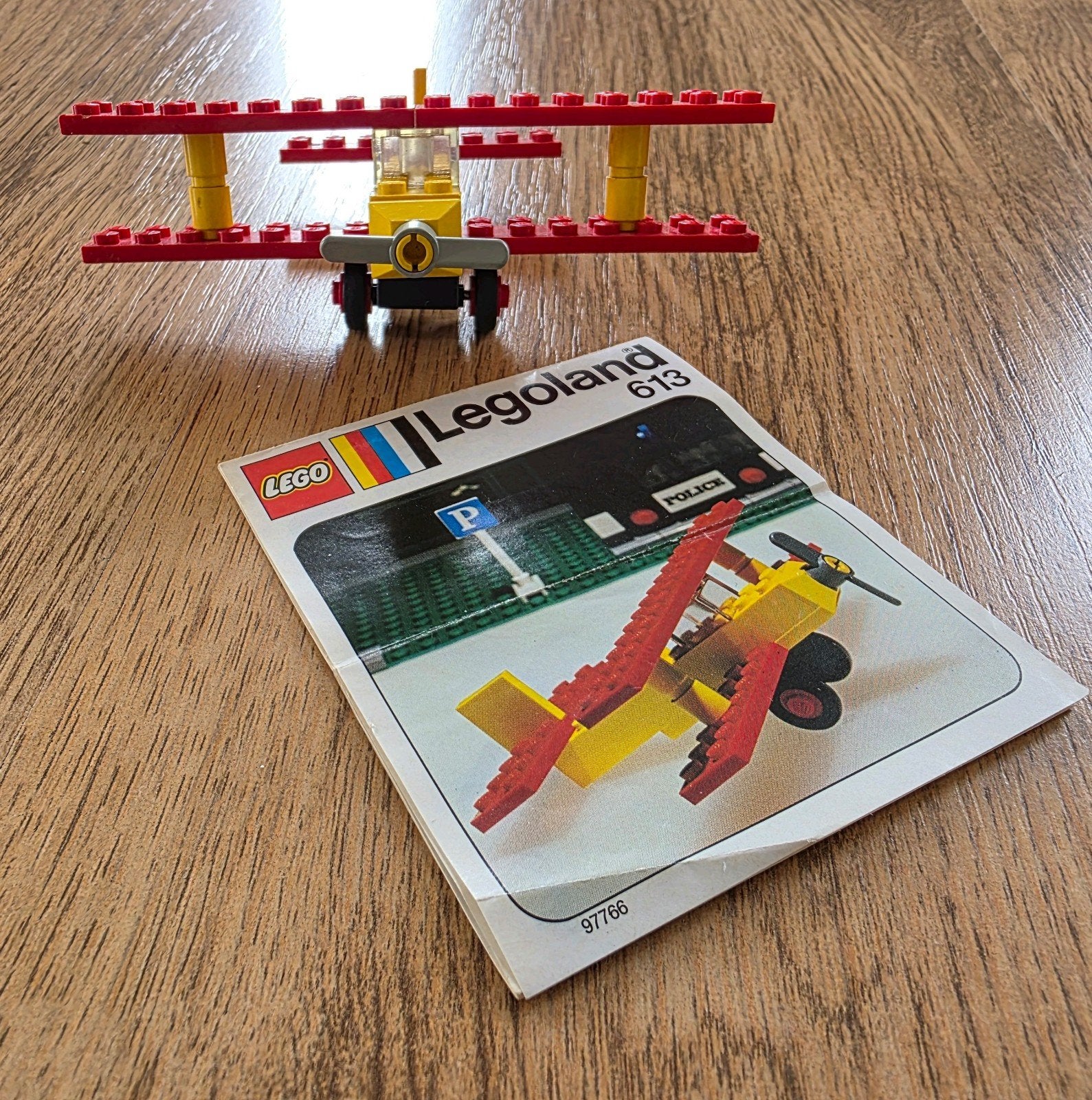 Lego vliegtuig nr 613 uit 1974., Gebruikt, Lego, Ophalen of Verzenden, Complete set