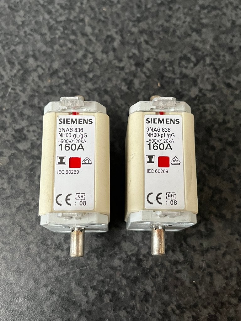 2x mespatroon zekering Siemens 500v -120Ka , 160 Amp., Ophalen of Verzenden, Nieuw