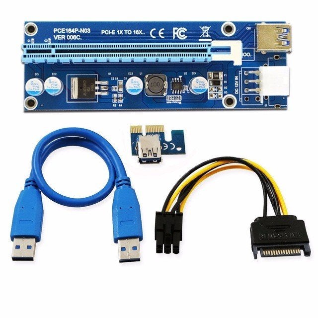 PCIE Riser 1X TO 16X USB Powered Riser Extender (006C), Computers en Software, Ophalen of Verzenden, Nieuw, GDDR5, PCI-Express 3