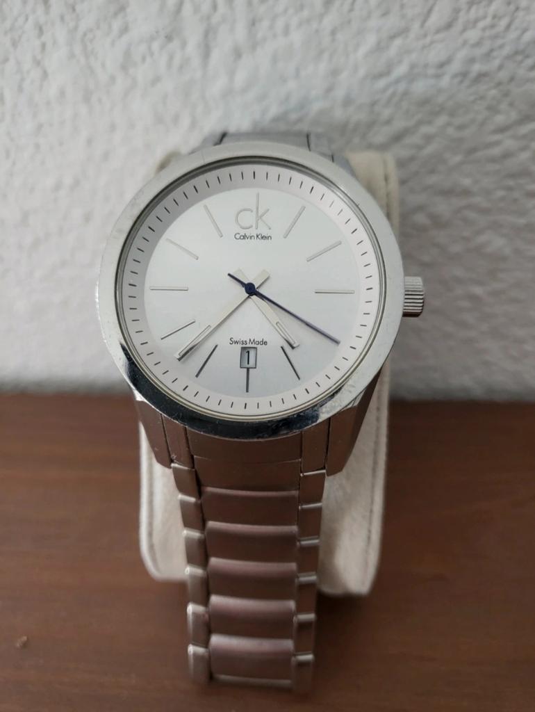 Calvin Klein Swiss Made Watch, Ophalen of Verzenden, Zo goed als nieuw, Wit, Jongen of Meisje