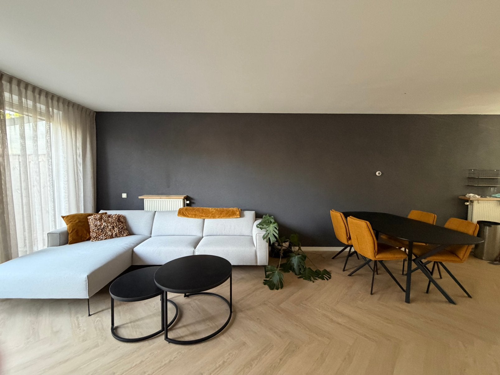 Woonkamer set bank, eettafel en salontafels -ook los te koop, Ophalen, Zo goed als nieuw, 150 tot 200 cm, Vier personen