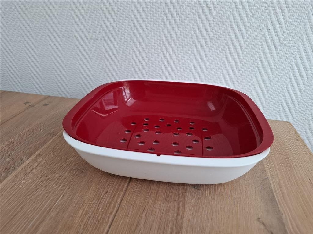 T082 Allegra serveerschaal , treef, uitlekschaal, gebruikt, Ophalen of Verzenden, Gebruikt, Schaal