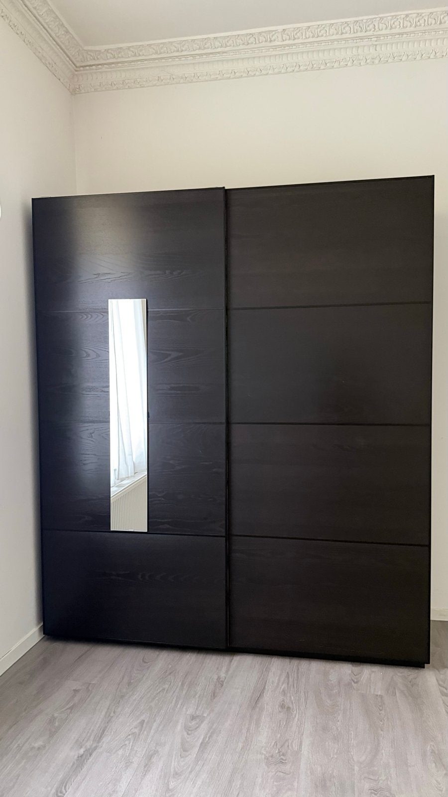 IKEA kledingkast met schuifdeuren en spiegel, Ophalen, Gebruikt, 200 cm of meer, 200 cm of meer