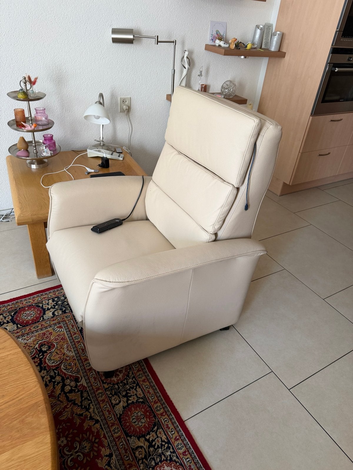 Leren relaxfauteuil - Crème/Beige