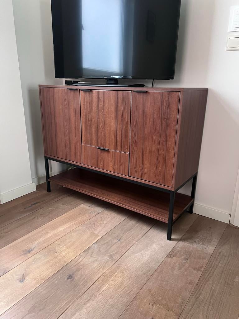 Walnoot dressoir met retrolook - Sweeek, Ophalen, Gebruikt, 100 tot 150 cm, 25 tot 50 cm