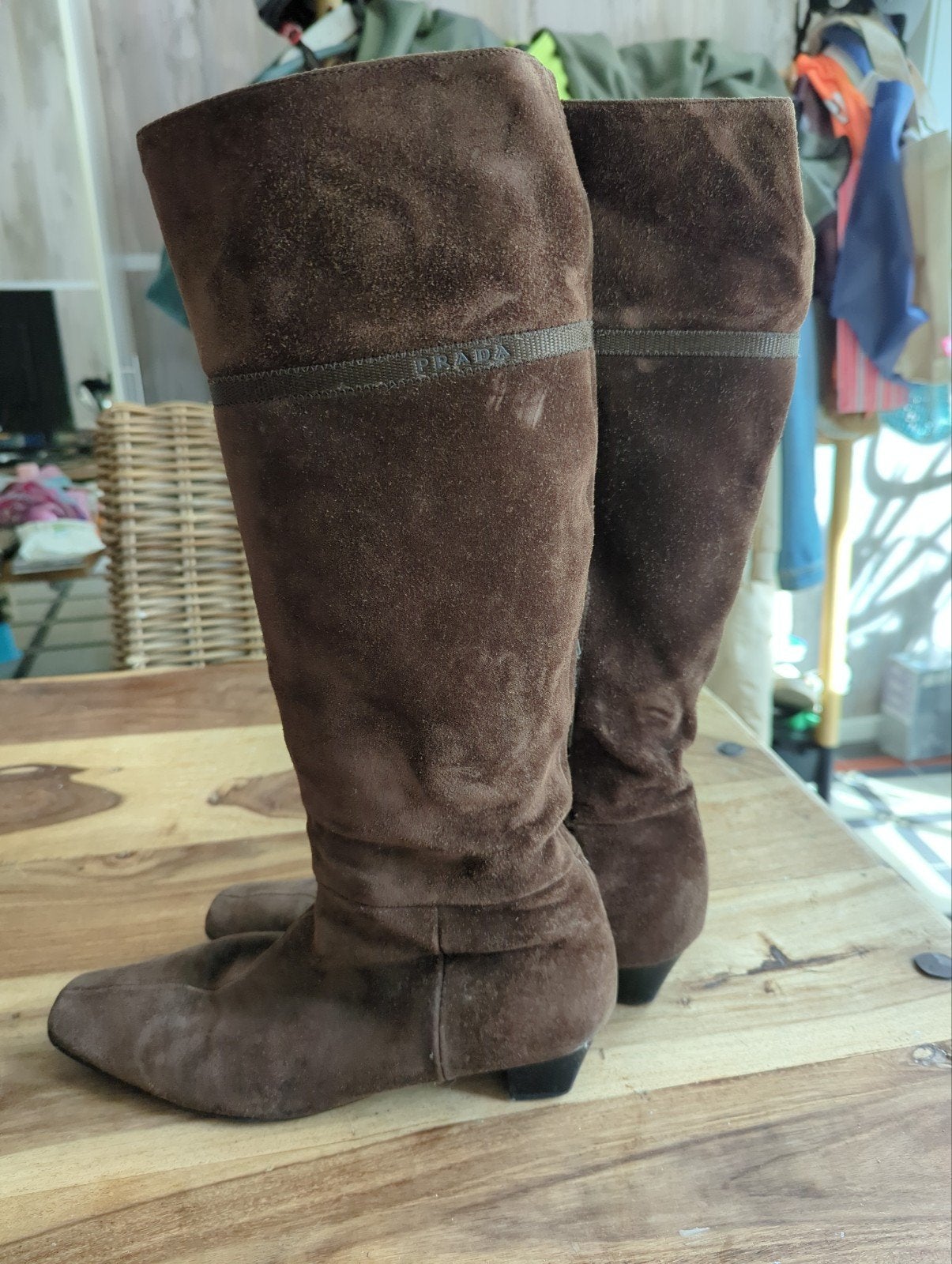 Vintage Prada laarzen - Maat 41/42, Kleding | Dames, Schoenen, Hoge laarzen, Ophalen of Verzenden, Gedragen, Bruin
