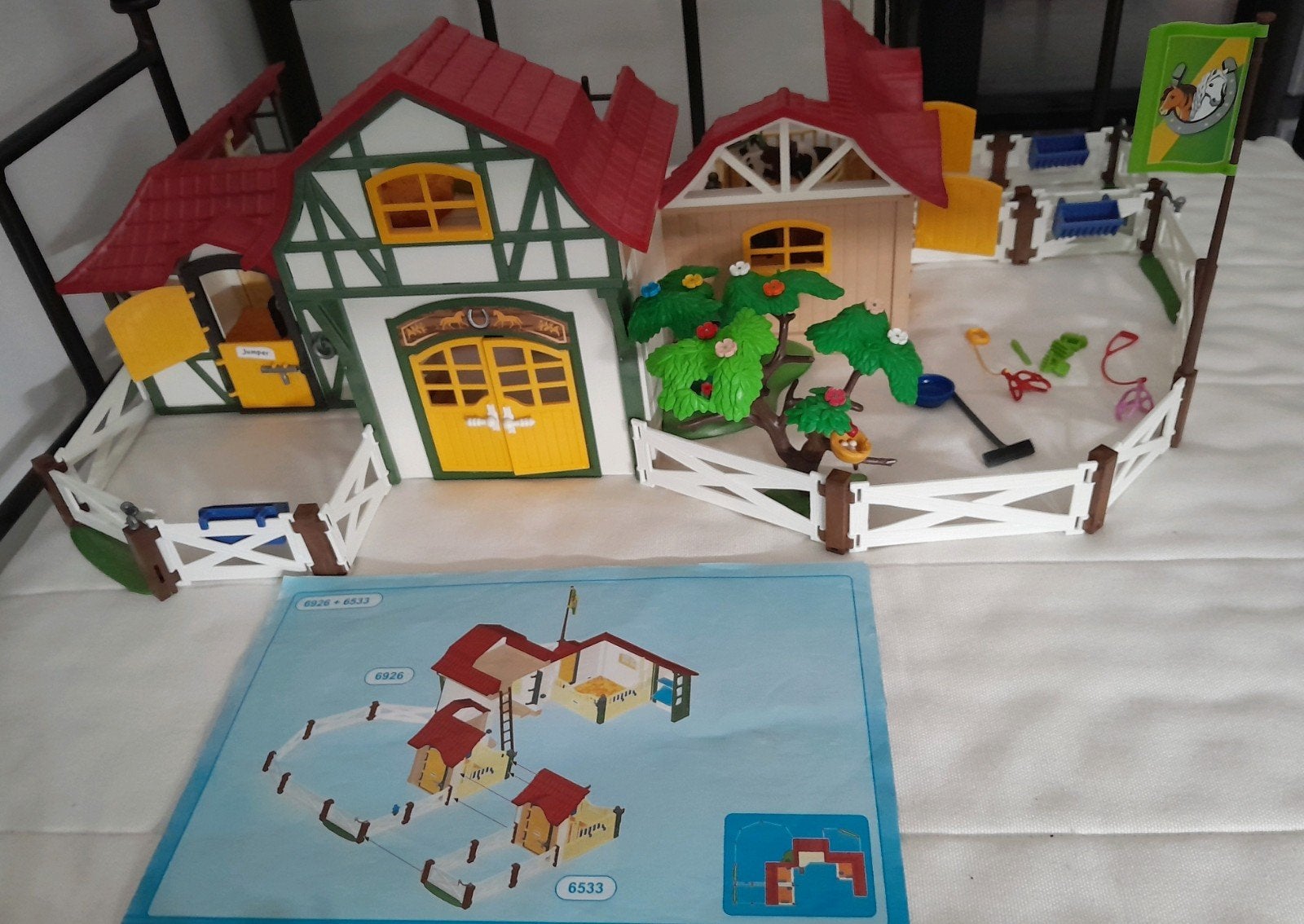 Grote paarden manege Playmobil speelset 6926+6533+ extra's, Kinderen en Baby's, Speelgoed | Playmobil, Ophalen of Verzenden, Zo goed als nieuw