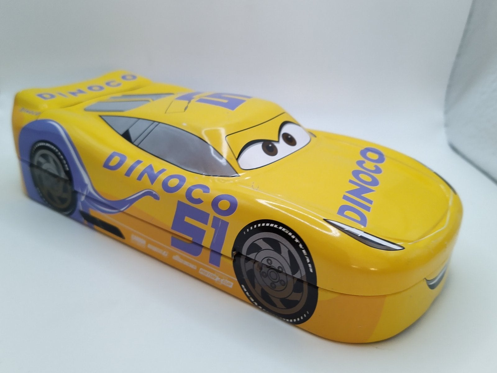 2 x Disney Pixy Cars 3, metalen pennendozen Dinoco., Verzamelen, Disney, Ophalen of Verzenden, Gebruikt