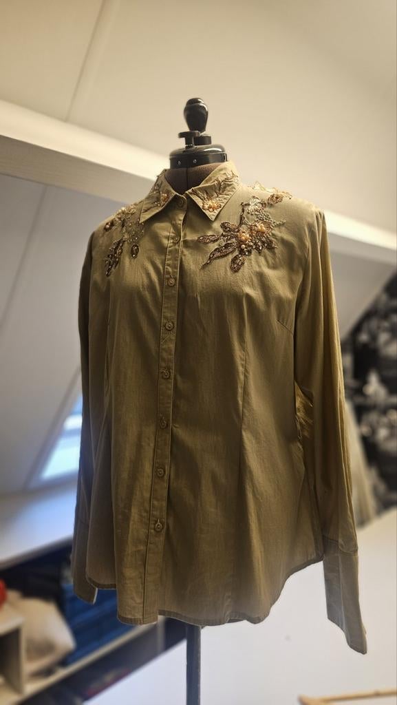 Western show blouse, Ophalen of Verzenden, Zo goed als nieuw, Maat 42/44 (L), Beige