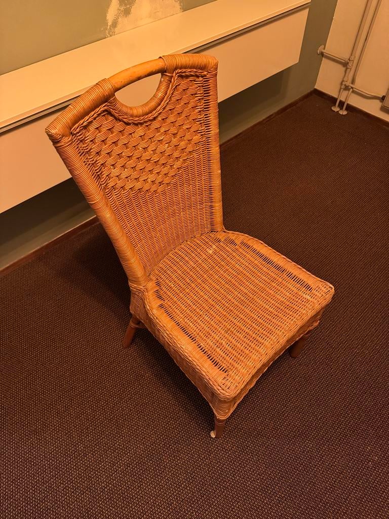 Set van 4 rieten stoelen - Comfortabel en stijlvol, Huis en Inrichting, Stoelen, Ophalen, Gebruikt, Overige kleuren, Riet of Rotan