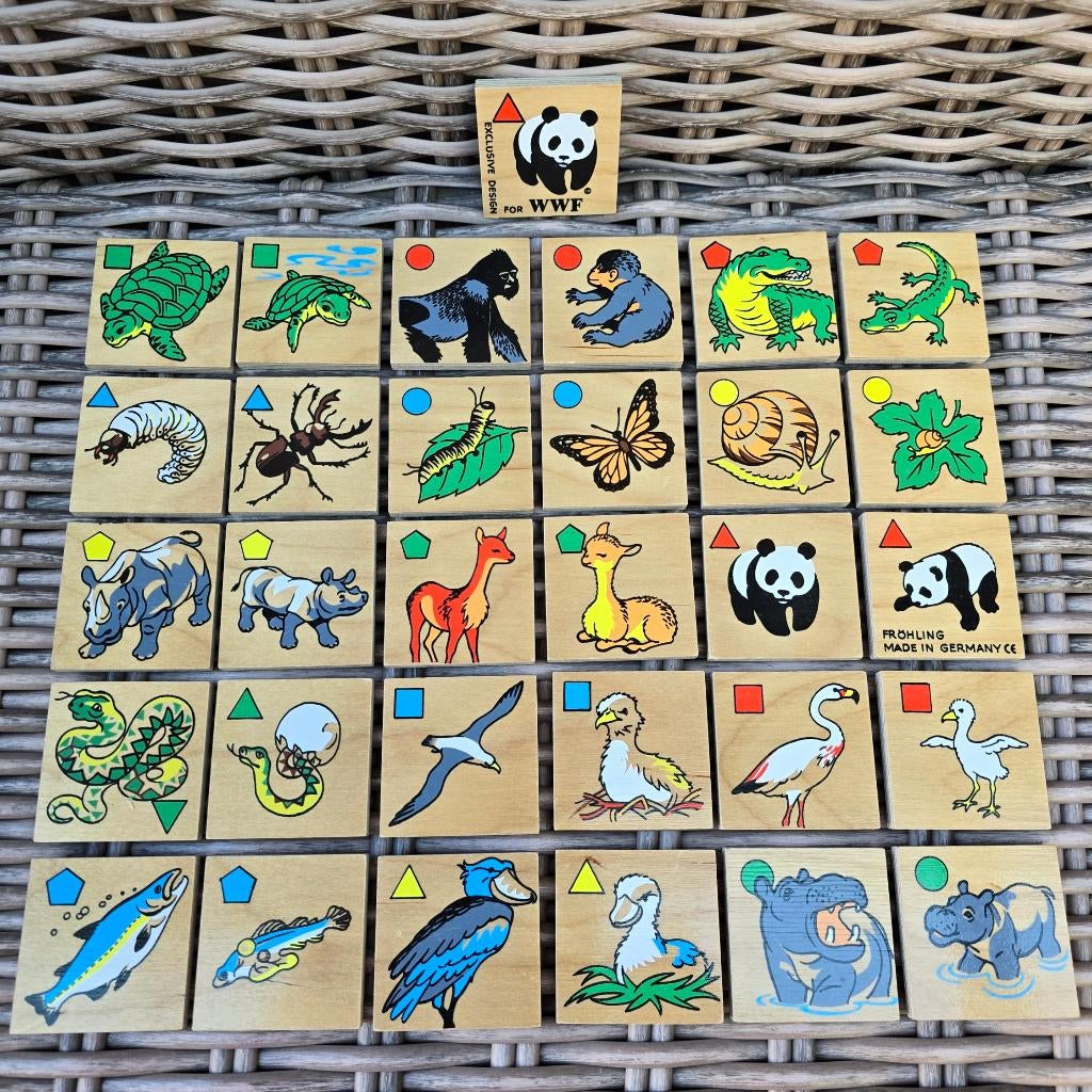 Cadeautip!🎁 Houten dieren memory spel - WNF / memospel, Ophalen of Verzenden, Zo goed als nieuw
