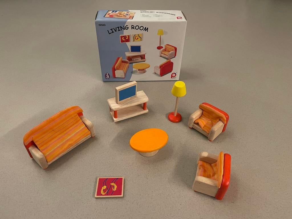 Pintoy poppenhuis woonkamer set 02583, Ophalen of Verzenden, Zo goed als nieuw, Poppenhuis