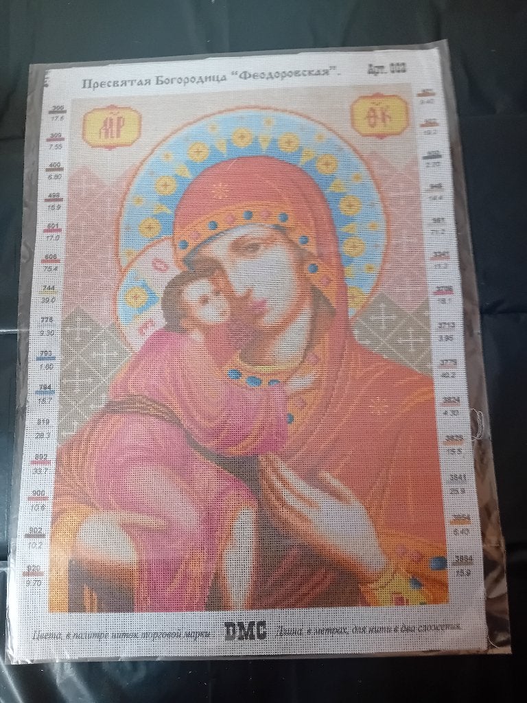 Serie van 12 grote borduurpatronen van iconen op linnen., Verzenden, Nieuw, Handborduren, Patroon