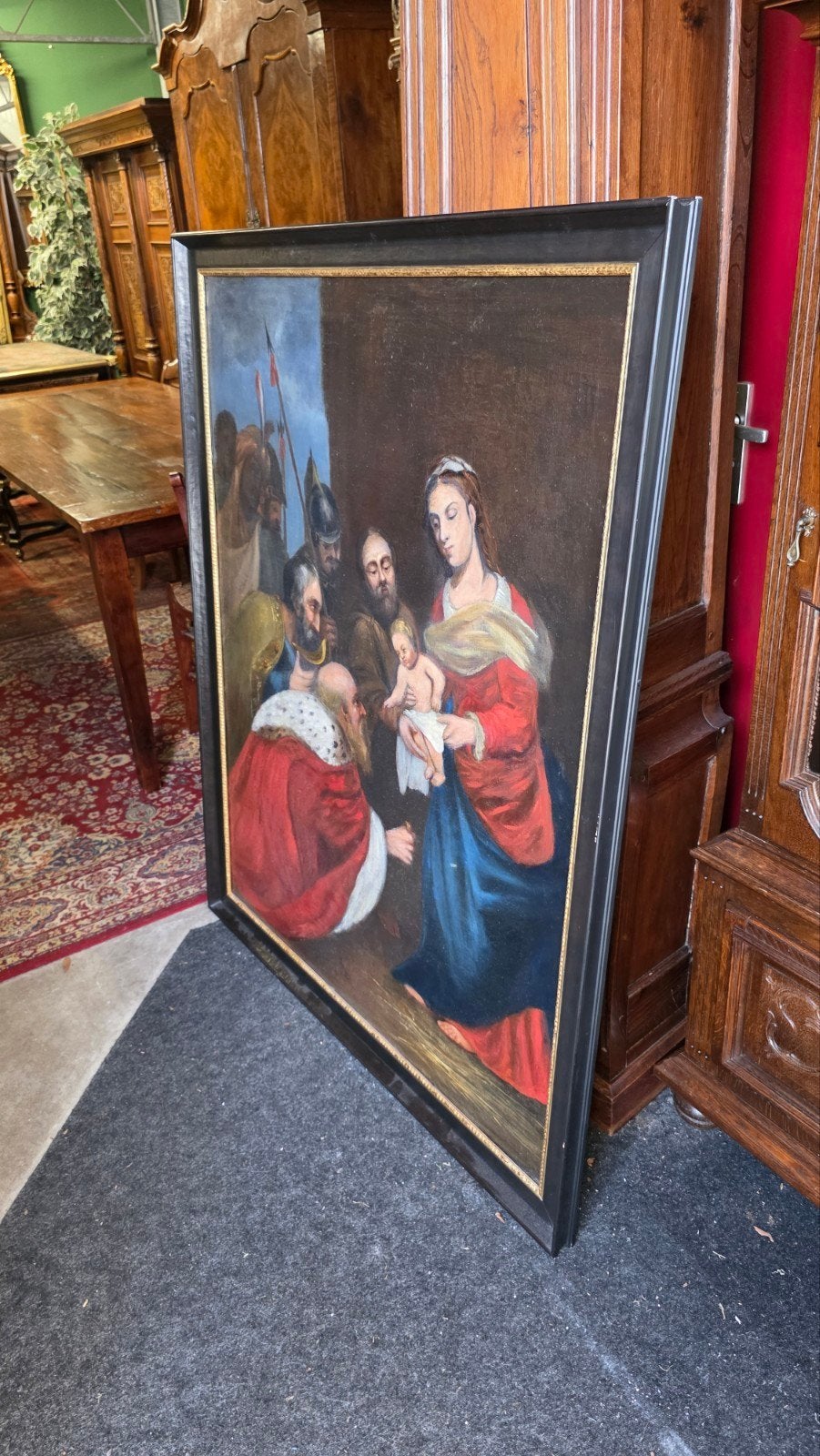 super groot 18e eeuws religieus schilderij, Ophalen