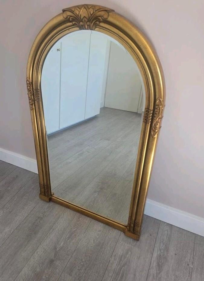 Echt Deknudt gouden spiegel jaren 80, Ophalen, Rechthoekig, 50 tot 100 cm, 100 tot 150 cm