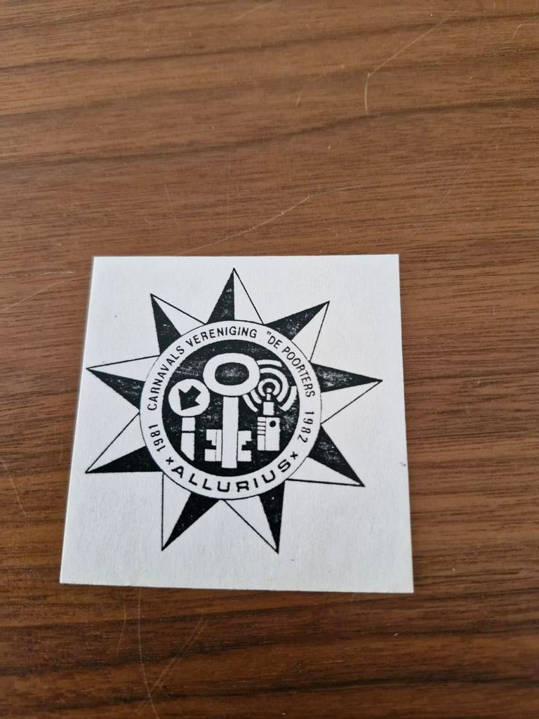 7932 Carnavalsvereniging De Poorters Allurius sticker, Ophalen of Verzenden