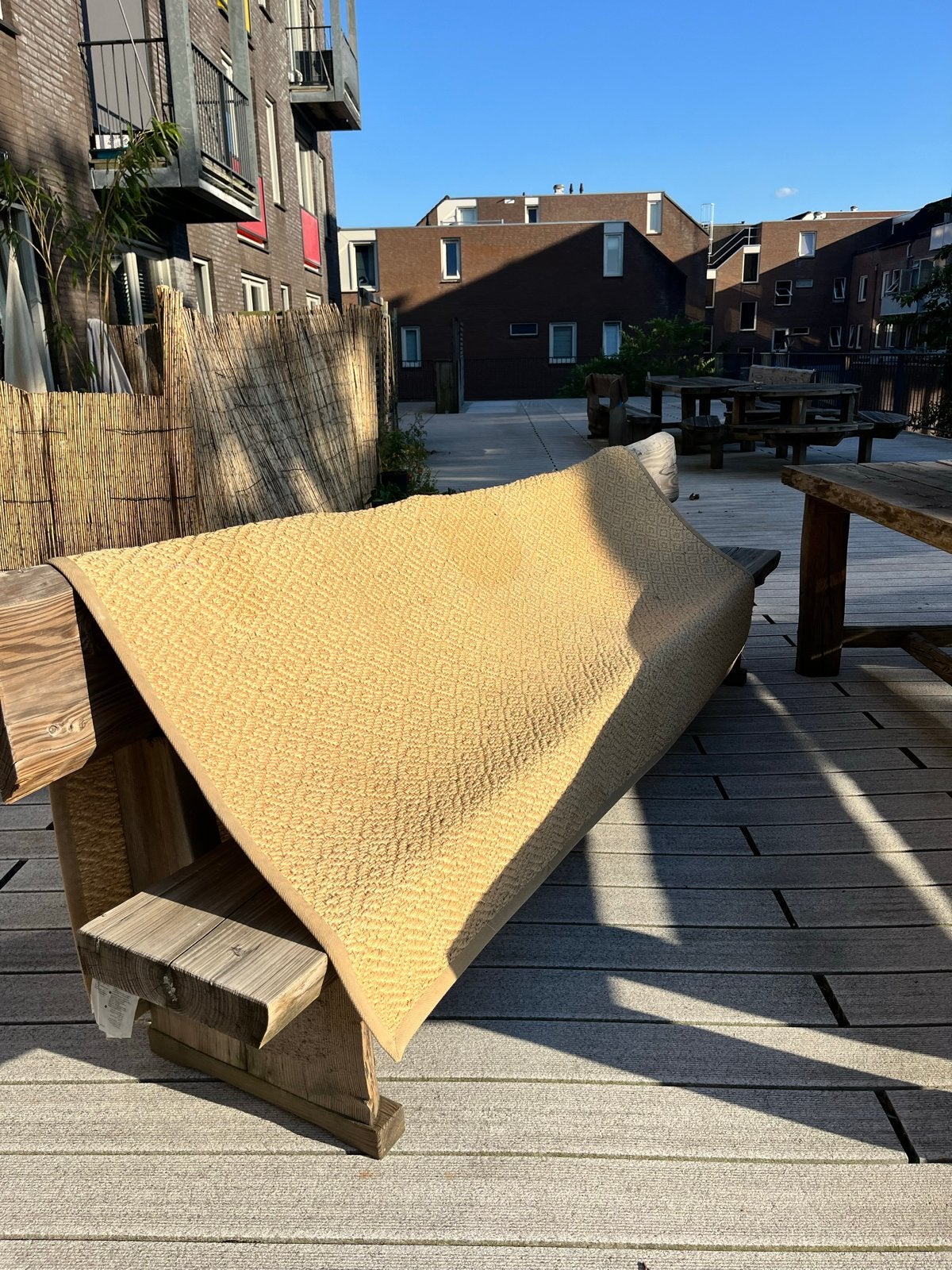 IKEA VISTOFT vloerkleed 170x240 cm, Ophalen, Gebruikt, Beige, 150 tot 200 cm