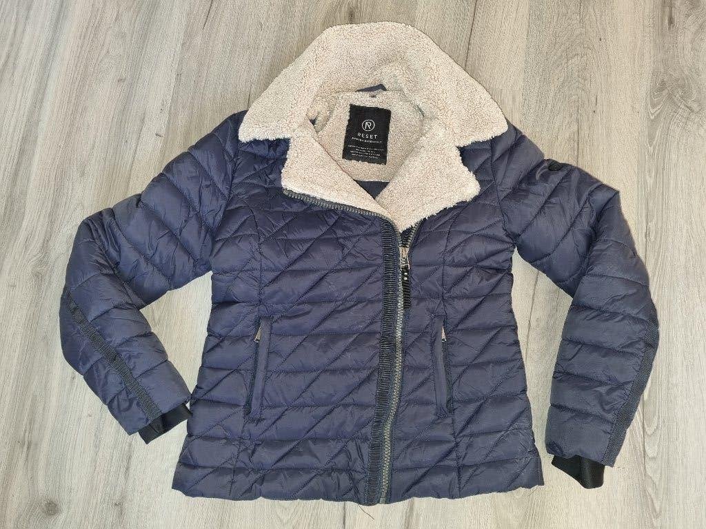 Reset winterjas maat 40 gevoerd blauw, Maat 38/40 (M), Blauw, Ophalen of Verzenden, Zo goed als nieuw